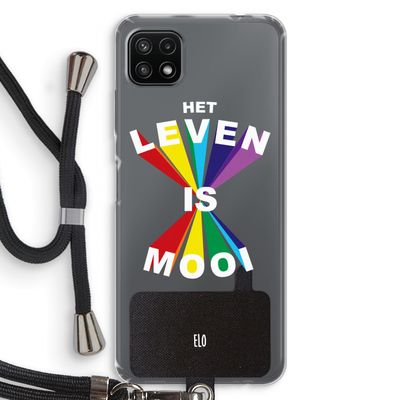 Het Leven Is Mooi: Samsung Galaxy A22 5G Transparant Hoesje met koord