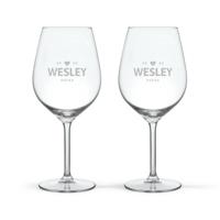Rood wijnglas graveren - 2 stuks