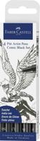 Faber Castell Tekenstift Pitt Artist Pen Comic - 4-delige etui zwart