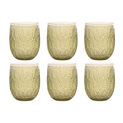 Glazenset Home ESPRIT Groen Kristal Met reliëf 360 ml (6 Stuks) Glazenset Home ESPRIT Groen Kristal Met reliëf 360 ml (6 Stuks)