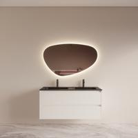 Badmeubelset BWS Riga met Asia Wastafel Zwart 120 cm Mat Wit