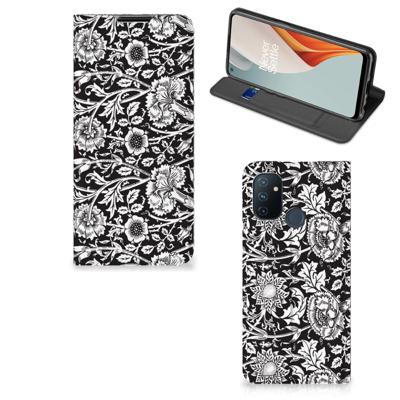 OnePlus Nord N100 Smart Cover Black Flowers OnePlus Nord N100 Smart Cover Black Flowers