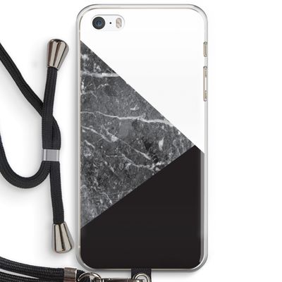Combinatie marmer: iPhone 5 / 5S / SE Transparant Hoesje met koord