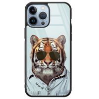 iPhone 13 Pro Max glazen hardcase - Tijger wild iPhone 13 Pro Max glazen hardcase - Tijger wild