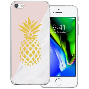 Basey Apple iPhone 8 Hoesje Siliconen Hoes Case Cover -Ananas