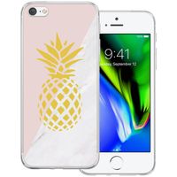 Basey Apple iPhone 8 Hoesje Siliconen Hoes Case Cover -Ananas - thumbnail