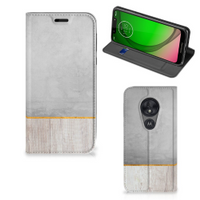 Motorola Moto G7 Play Book Wallet Case Wood Concrete