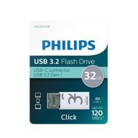 Philips Click USB flash drive 32 GB USB Type-C 3.2 Gen 1 (3.1 Gen 1) Transparant, Wit