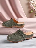 Knotted Cutout Vintage Mules - thumbnail