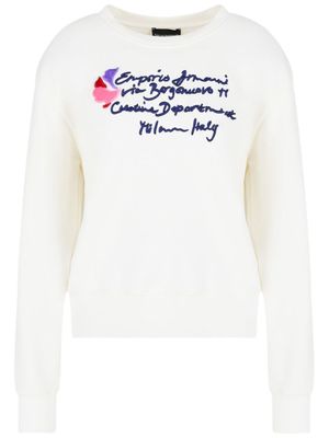 Emporio Armani Sweater met geborduurd logo - Beige