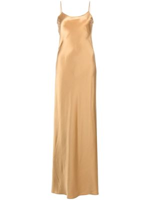 VOZ robe longue en soie à design sans manches - Or
