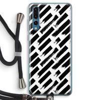 Zwarte vegen: Huawei P20 Pro Transparant Hoesje met koord
