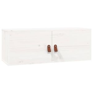 vidaXL Wandkast 80x30x30 cm massief grenenhout wit