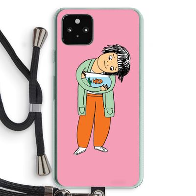 Visknuffel: Pixel 5a 5G Transparant Hoesje met koord