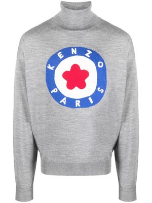 Kenzo pull en maille fine à col roulé - Gris