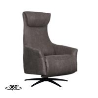 LABEL51 Fauteuil Lund - Antraciet - Micro Suede - One Size