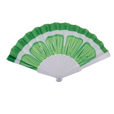 Spaanse handwaaier - komkommer groen - polyester/kunststof - 23 x 40 cm