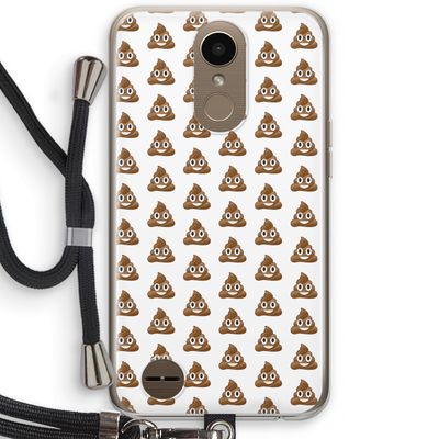 Poop emoji: LG K10 (2017) Transparant Hoesje met koord