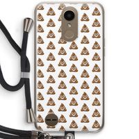 Poop emoji: LG K10 (2017) Transparant Hoesje met koord