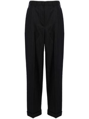 Miu Miu pantalon de tailleur rayé à taille haute - Bleu