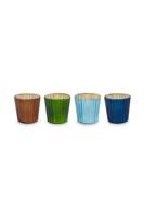 Pip Studio Set/4 Theelichthouders Glas Blauw 7cm