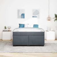 Bedframe met matras Anders Donkergrijs 140 x 200 cm Fluweel