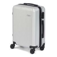 Cabine handbagage reis trolley koffer - zwenkwielen - 57 x 38 x 23 cm - 48 liter - zilvergrijs