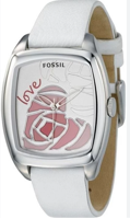 Horlogeband Fossil ES2306 Leder Wit 18mm