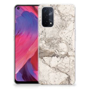 OPPO A74 5G | A54 5G TPU Siliconen Hoesje Marmer Beige