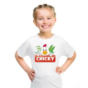 T-shirt wit voor kinderen met Chicky de kip XL (158-164)  -