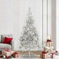 VidaXL Kunstmatig voorverlicht kerstboom met 300 led zilver 240 cm pet