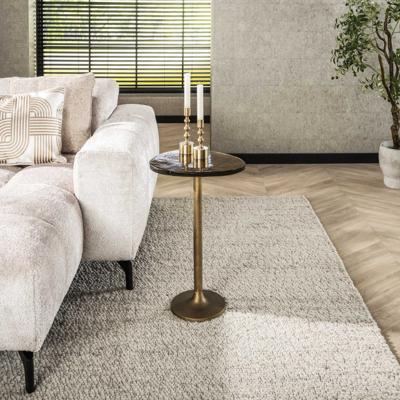 LifestyleFurn Organische Bijzettafel 'Cassidi' Glas, 38 x 33cm, kleur Goud Antiek