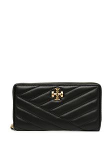 Tory Burch portefeuille continental zippé Kira Chevron - Noir