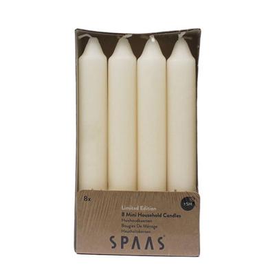 Mini conische tafelkaarsen 8 st. - ivoor - Spaas