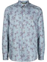 PS Paul Smith chemise en coton à imprimé cachemire - Bleu