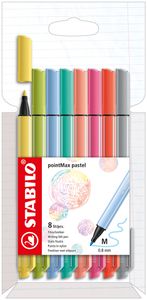 STABILO pointMax, hardtip fineliner 0.8 mm, etui met 8 pastel kleuren