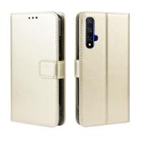 Retro Crazy Horse textuur horizontale Flip lederen case voor Huawei Honor 20 met houder & kaartsleuven & fotolijstjes (goud)