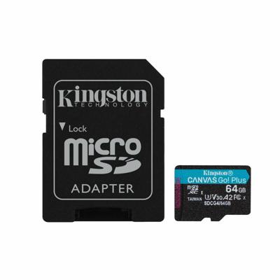 Micro SD geheugenkaart met adapter Kingston SDCG4/64GB 64 GB