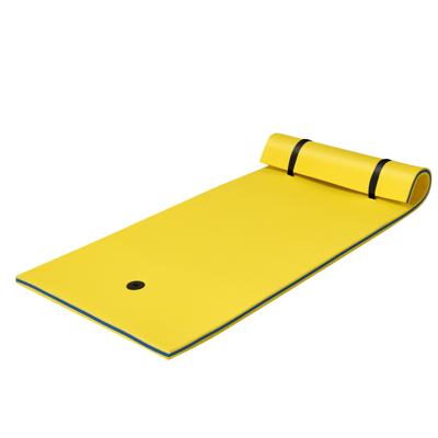 Watermat Drijvende Foam Mat XPE Foam 220 x 90 x 4 cm Geel+Blauw