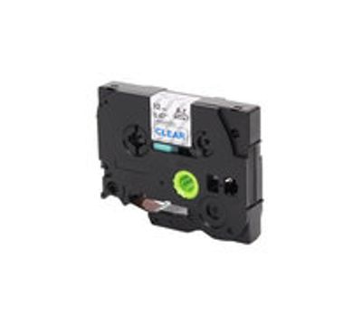 Huismerk Brother TZe-133 Labeltape 12mm Blauw op Transparant