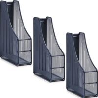 Zeller Lectuurbak - 4x - documenten opbergbak - antraciet grijs - draad metaal - L9 x B27 x H35 cm