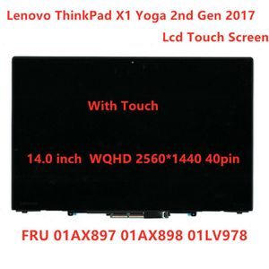 Original 14.0 LED 3K COMPLETE LCD Whole Assembly for Lenovo ThinkPad X1 Yoga 2nd 2017 01AX897"