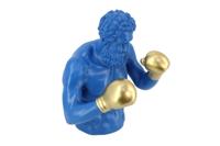 Decoratiefiguur BOXER 50cm blauw goud - 48033