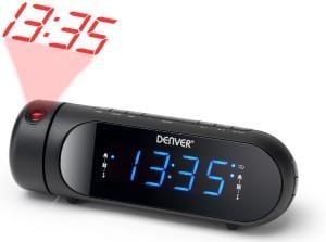 Denver Wekkerradio met projectie LED dual alarm zwart + USB poort - 8140230