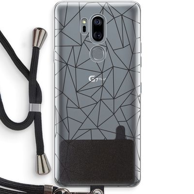 Geometrische lijnen zwart: LG G7 Thinq Transparant Hoesje met koord