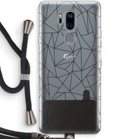 Geometrische lijnen zwart: LG G7 Thinq Transparant Hoesje met koord