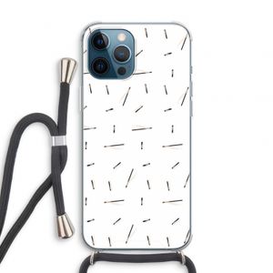 Hipster stripes: iPhone 12 Pro Transparant Hoesje met koord