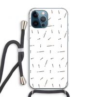 Hipster stripes: iPhone 12 Pro Transparant Hoesje met koord