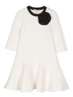 TWINSET Kids robe à fleurs appliquées - Blanc