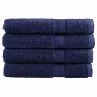 VidaXL Handdoeken solund 4 st 600 g/m² 100x200 cm marineblauw